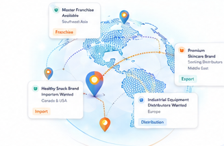 Global market map with opportunity cards
