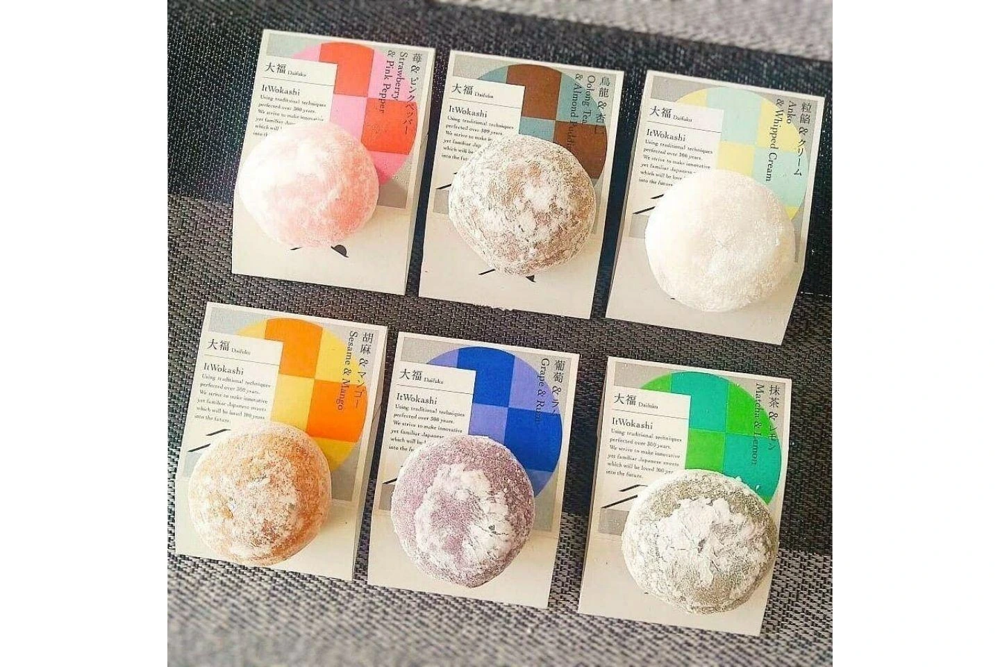 Drinkable Daifuku ItWokashi modern Japanese melt-in-mouth mochi confection in 6 flavours