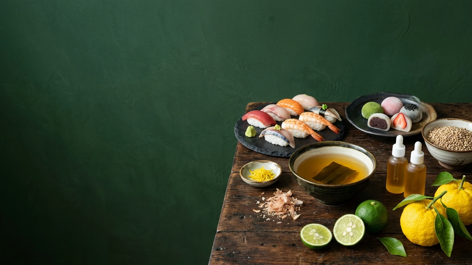 Eiwa Holdings Japanese food ingredients, citrus oils, Halal dashi, Dutch onion concentrate Brix 72, Tomin frozen sushi, Drinkable Daifuku, and buckwheat groats