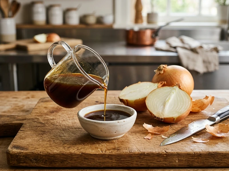 Premium Onion Concentrate Brix 72 thick golden liquid ingredient from Netherlands