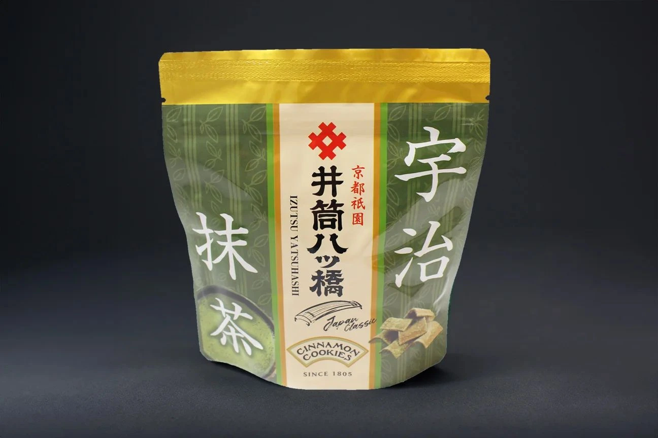 Authentic Izutsu Uji Matcha stand-up resealable barrier pouch packaging